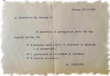 Borletti - Autorizzazione ritiro materiali Borletti - Autorizzazione ritiro materiali